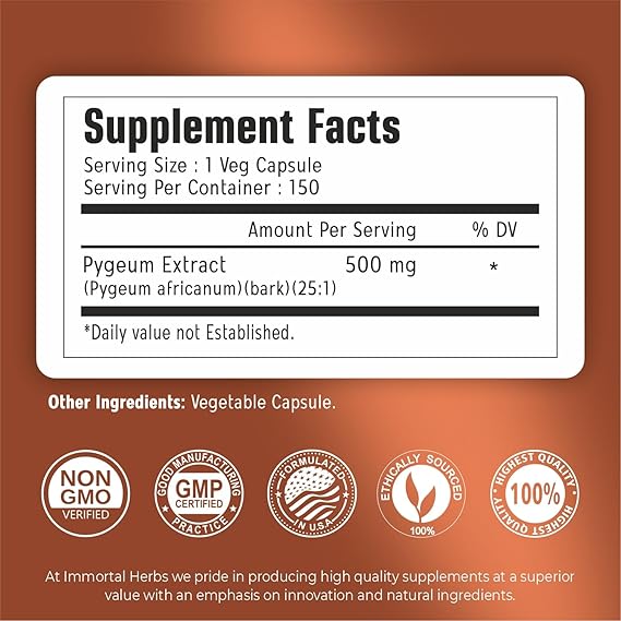 africanum pygeum 500mg, 25:1 extract
